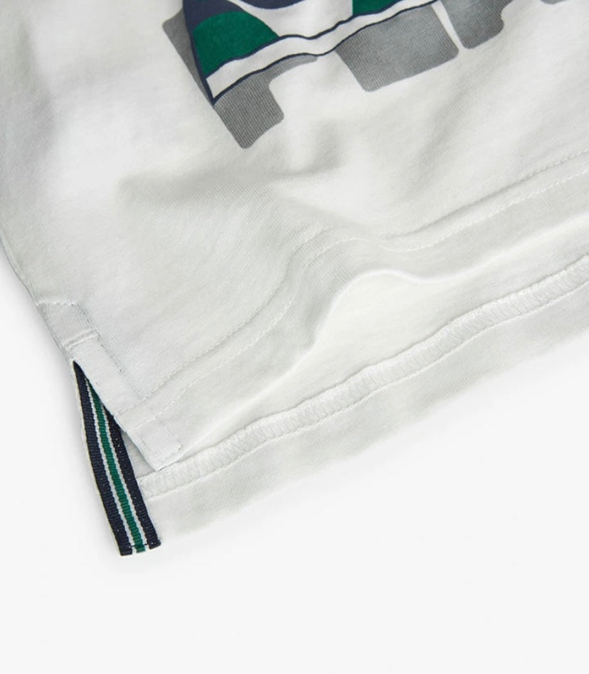 Camiseta de punto liso de niño en blanco Boboli