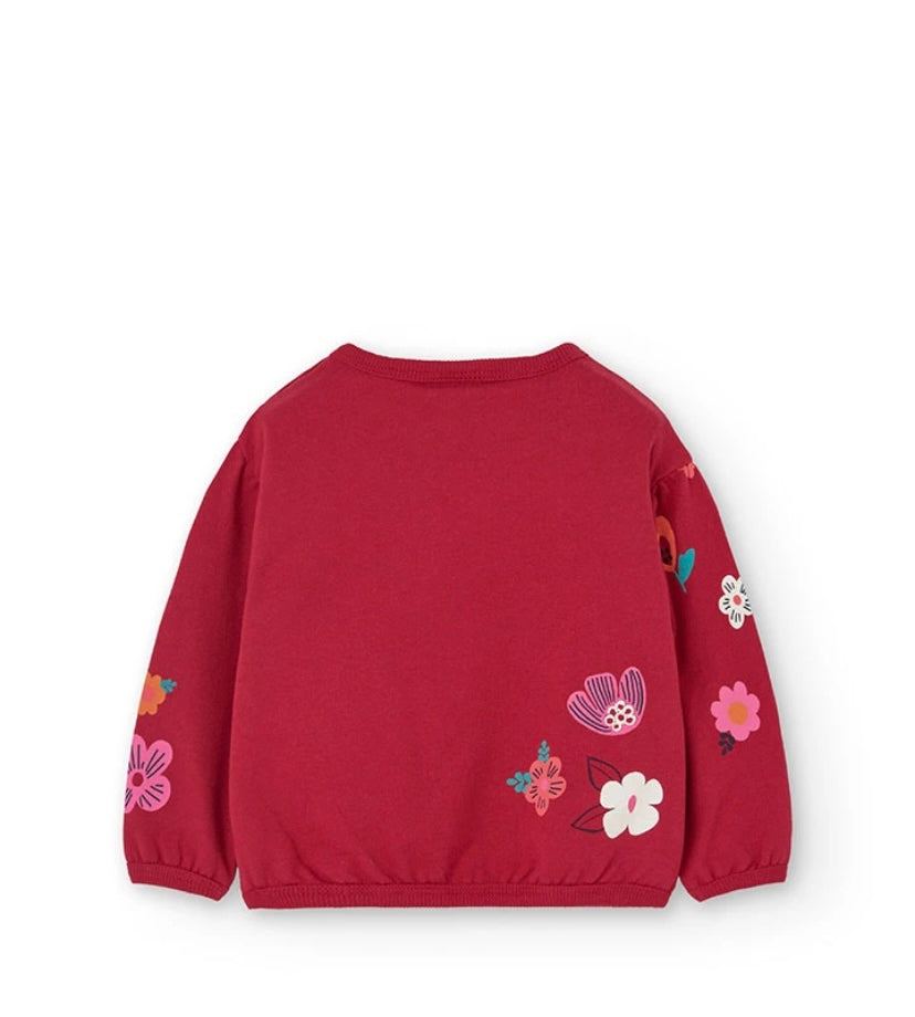 Sudadera de felpa para bebé niña en rojo Boboli