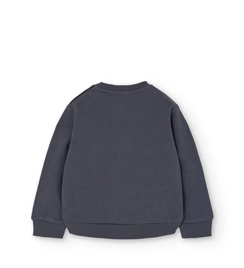 Sudadera de felpa para bebé niña en gris Boboli