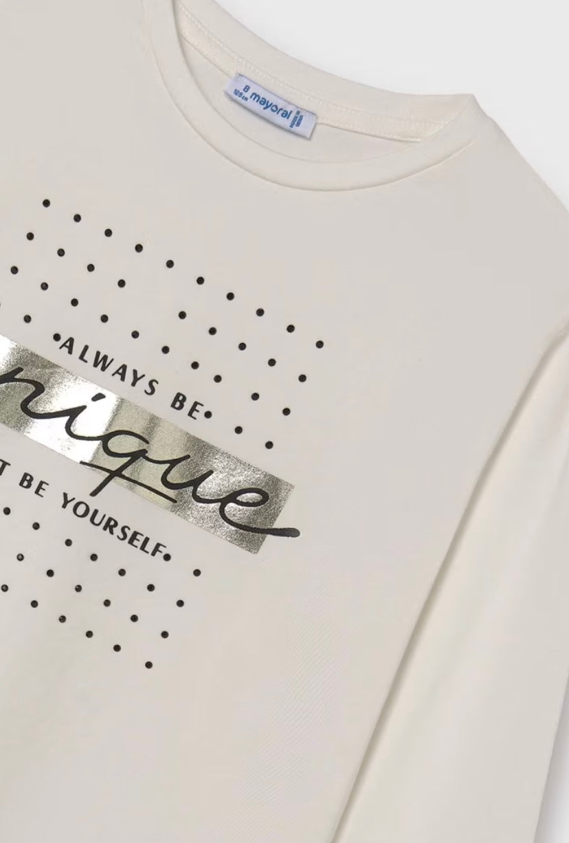 Camiseta básica texto chica Mayoral
