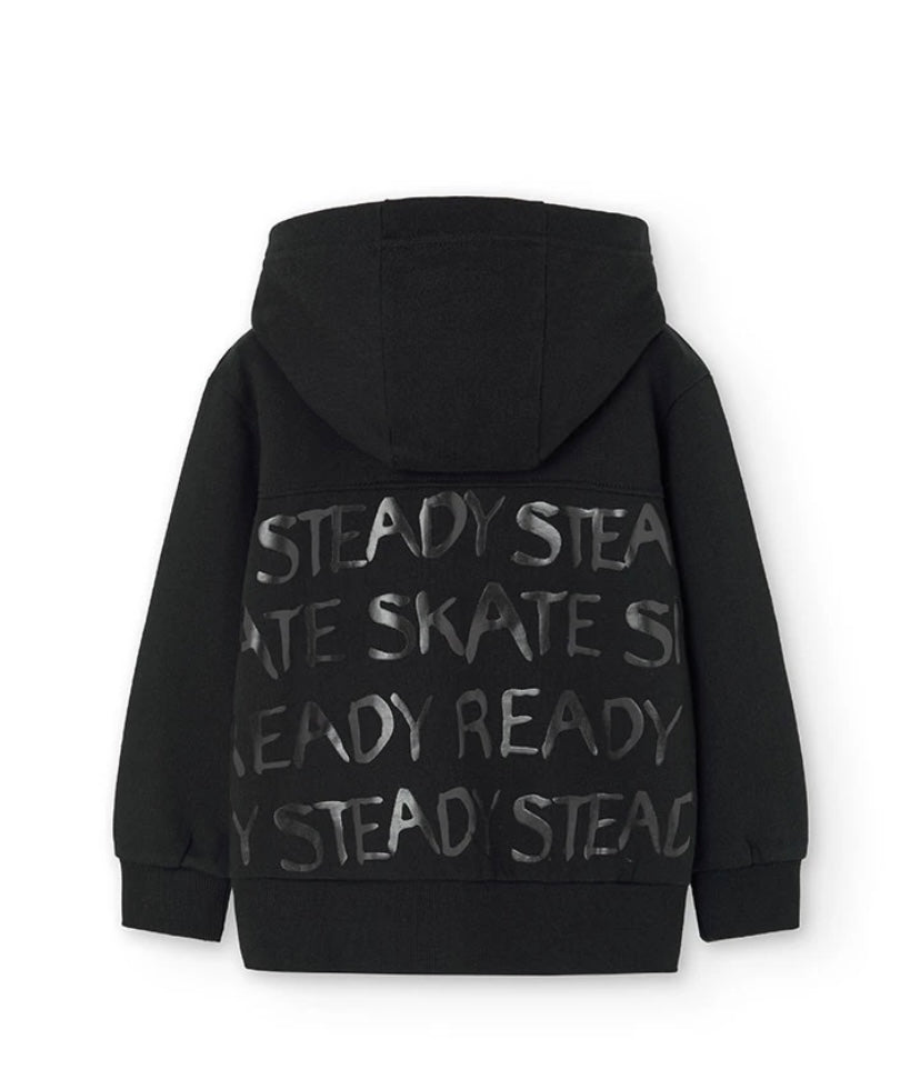 Chaqueta de felpa para niño en negro Boboli