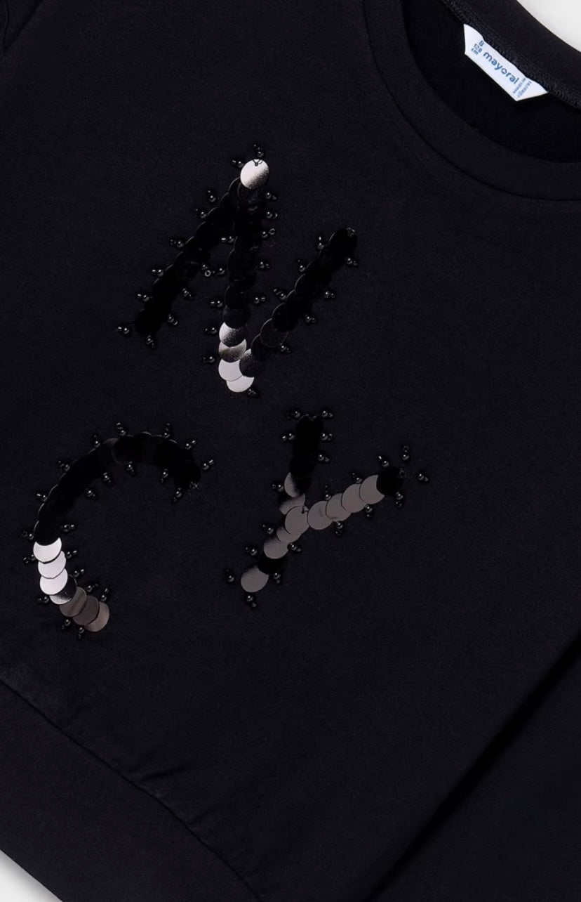 Sudadera apliques letras chica Mayoral