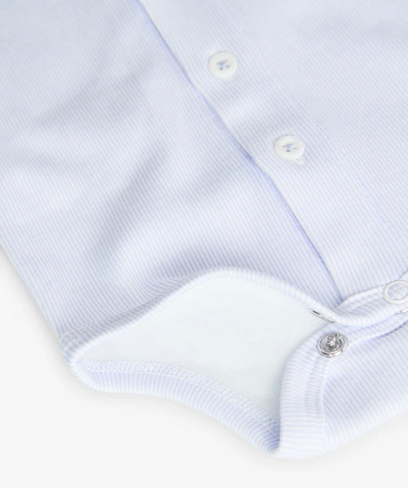 Conjunto de body con pantalón de algodón para bebé niño en azul Boboli