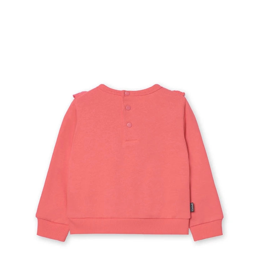 Sudadera de felpa para bebé niña en naranja Boboli