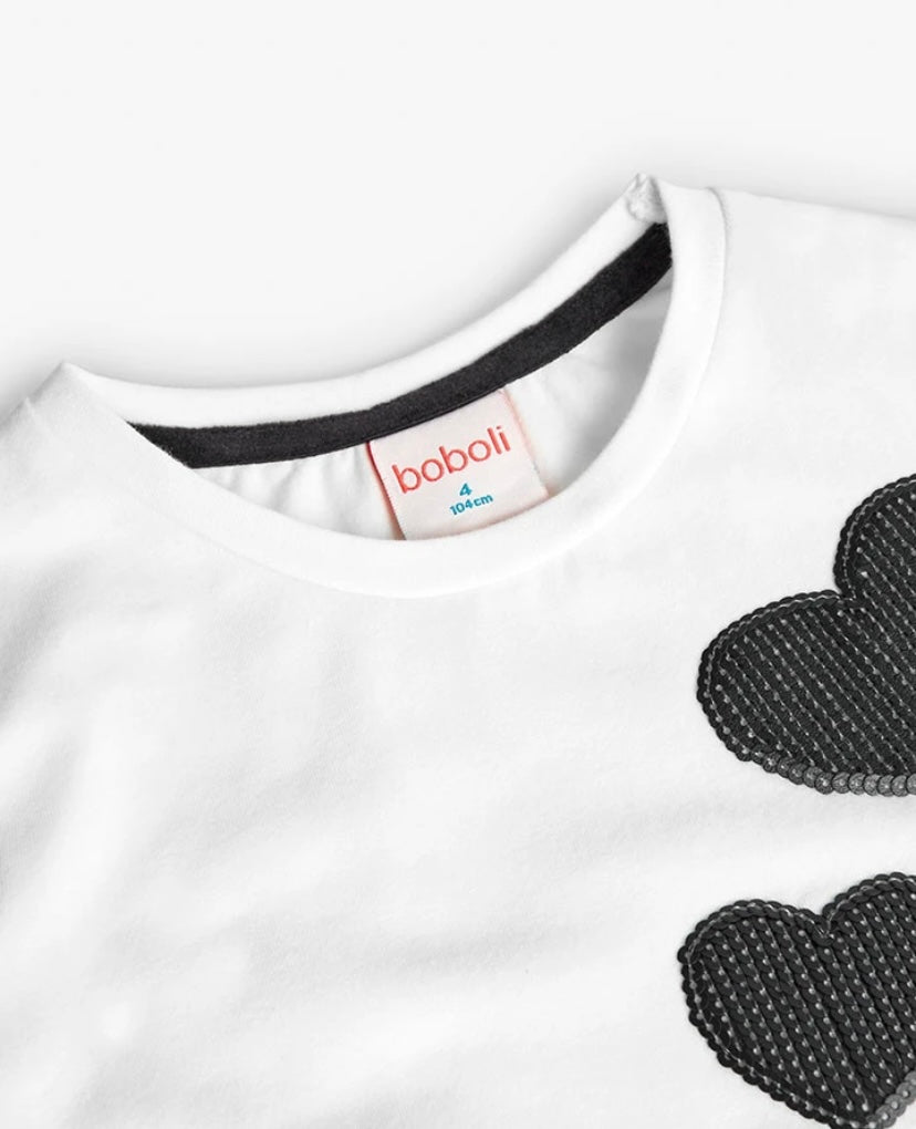 Camiseta de punto de niña en blanco Boboli