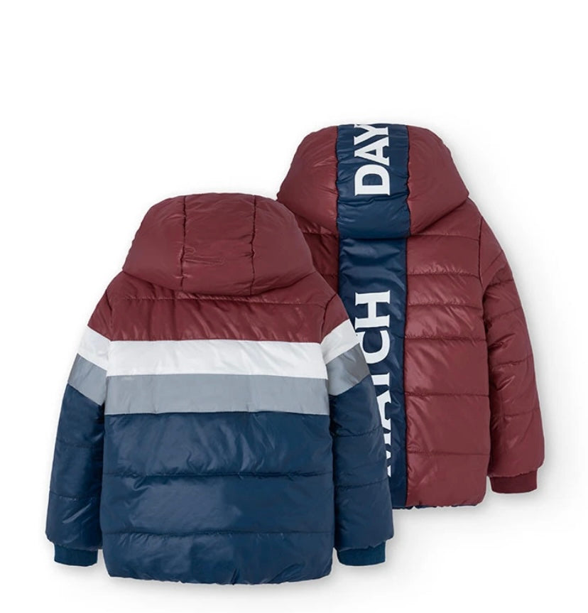 Parka reversible de niño en azul marino y rojo Boboli