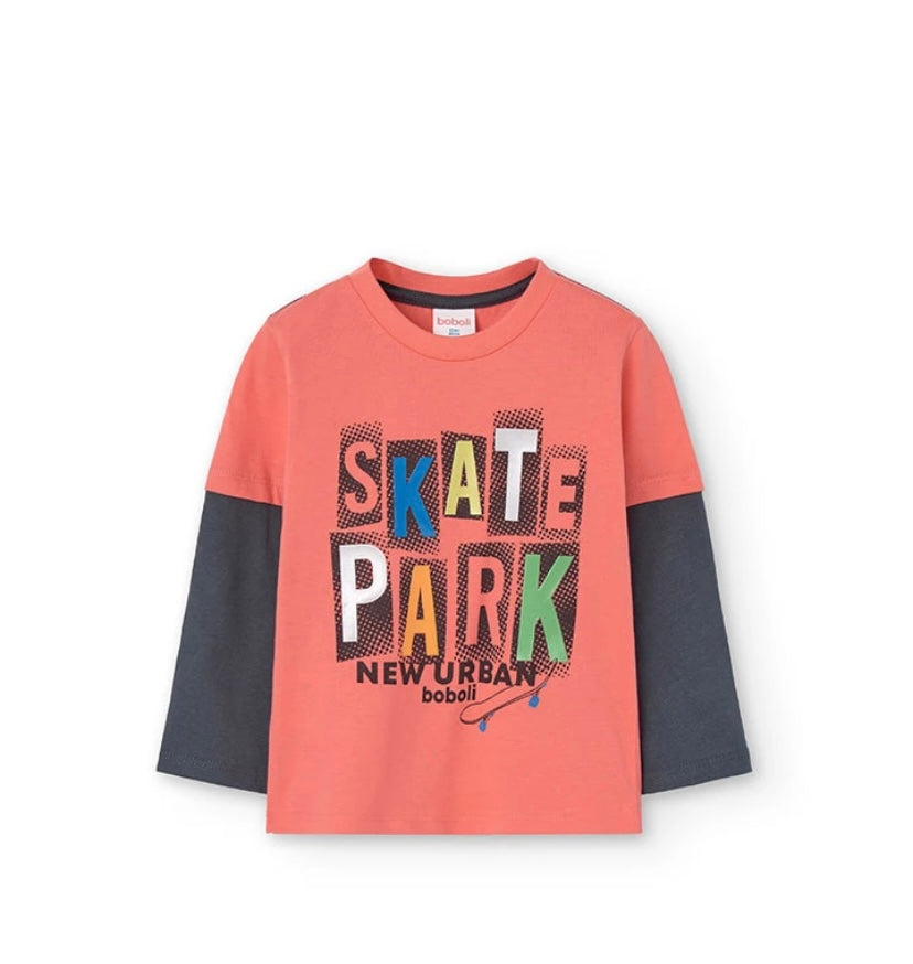 Camiseta de punto de bebé niño estampada en naranja Boboli