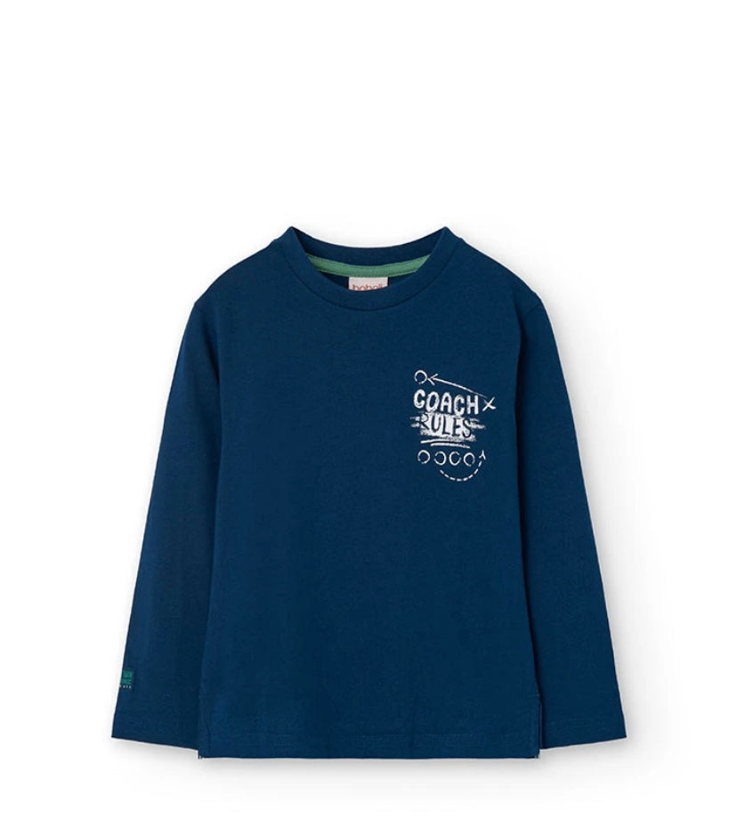 Camiseta de punto de niño en azul marino Boboli