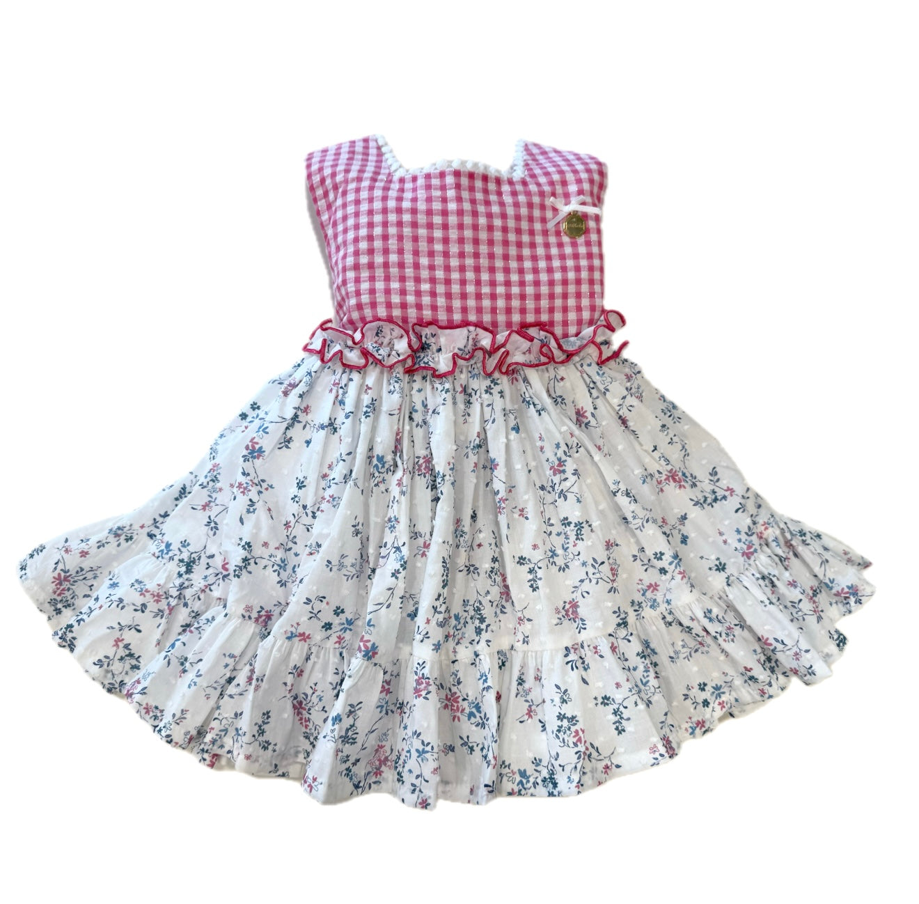 Vestido flores y cuadros Calblanquet Alhuka