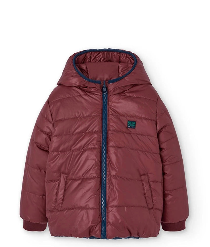 Parka reversible de niño en azul marino y rojo Boboli