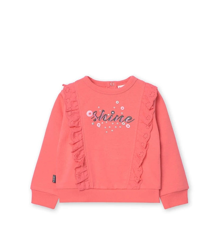 Sudadera de felpa para bebé niña en naranja Boboli