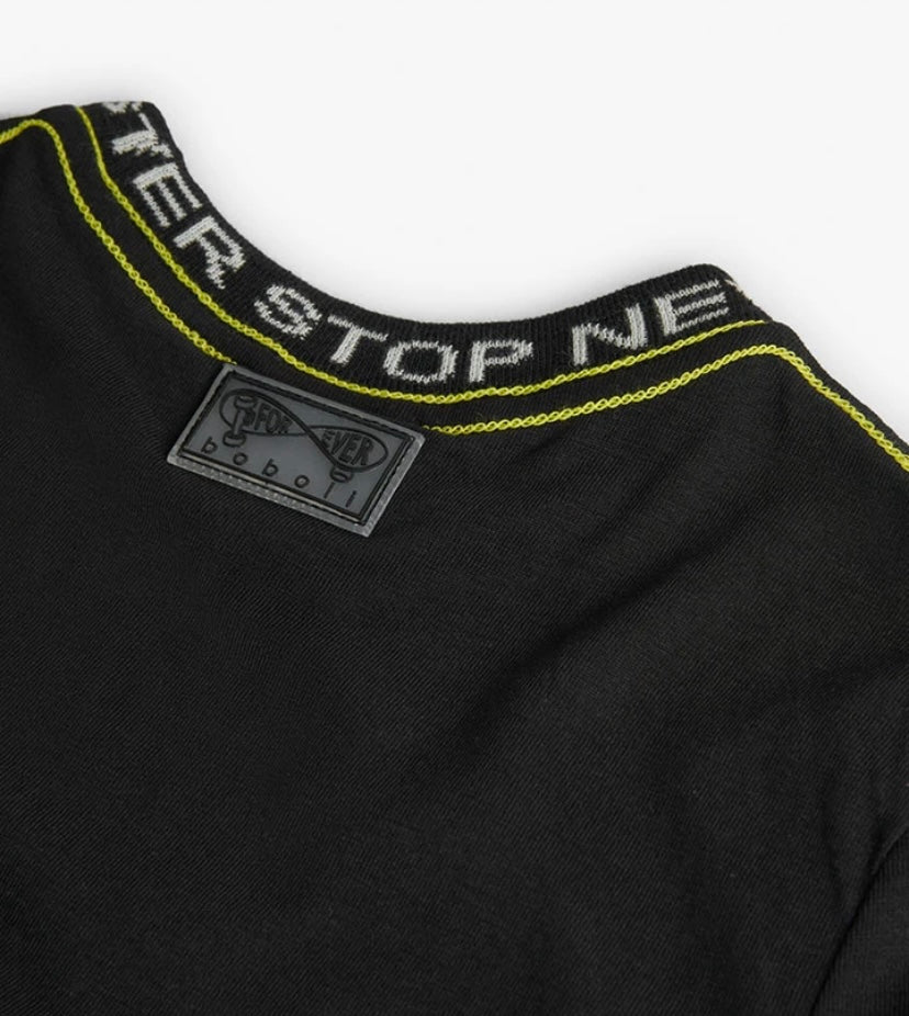 Camiseta de punto para niño en negro Boboli
