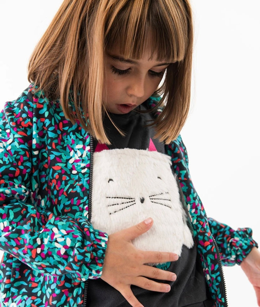 Sudadera de felpa para bebé niña en gris Boboli