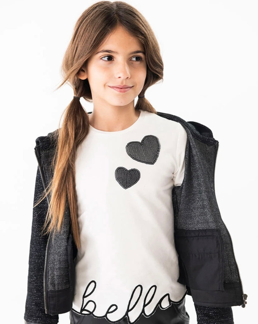 Camiseta de punto de niña en blanco Boboli