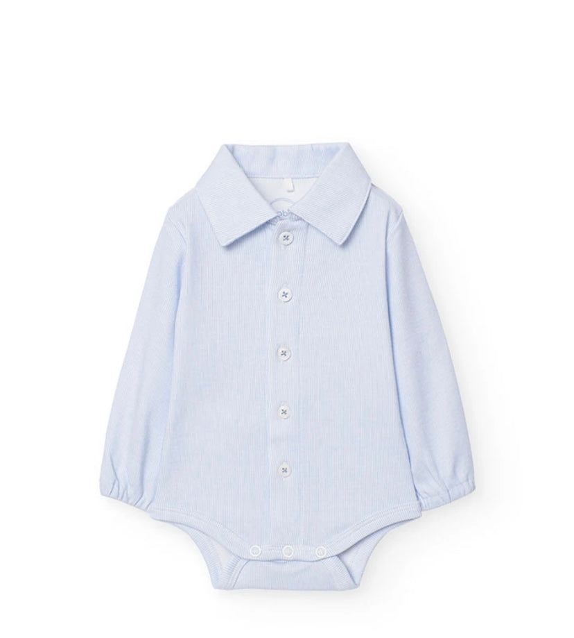 Conjunto de body con pantalón de algodón para bebé niño en azul Boboli