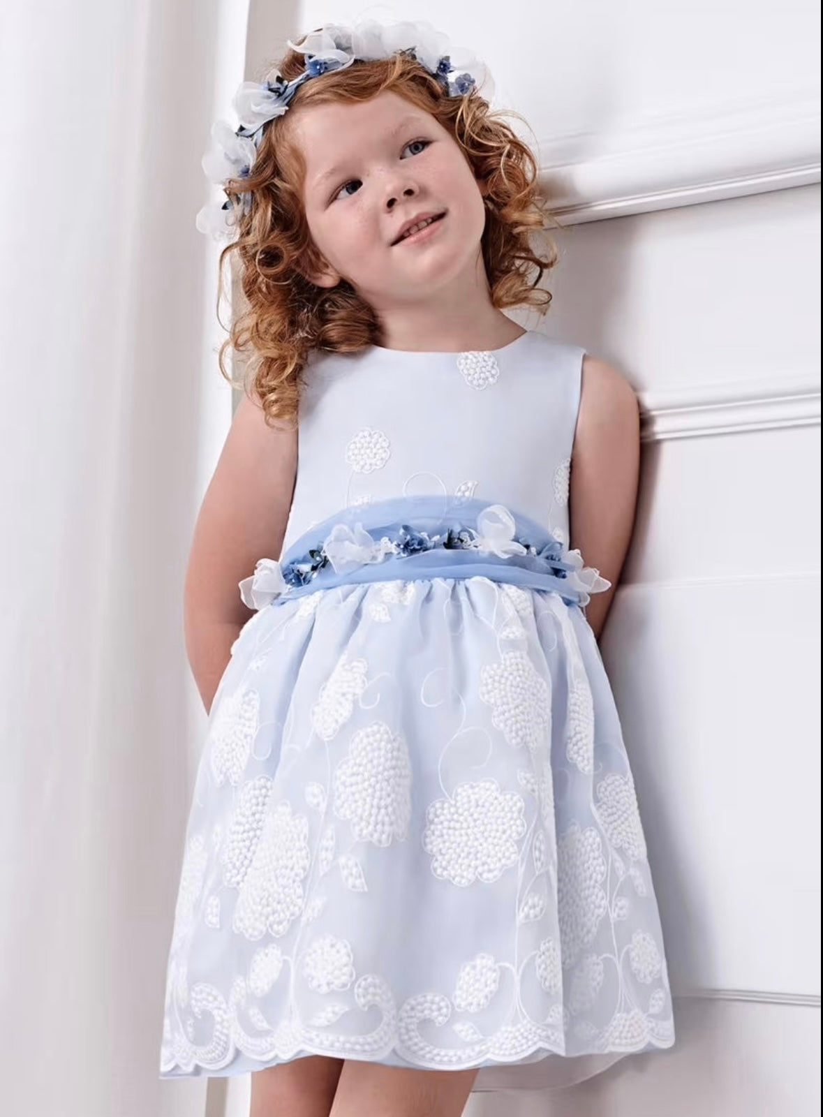Vestido Organza Bordado Niña Abel & Lula
