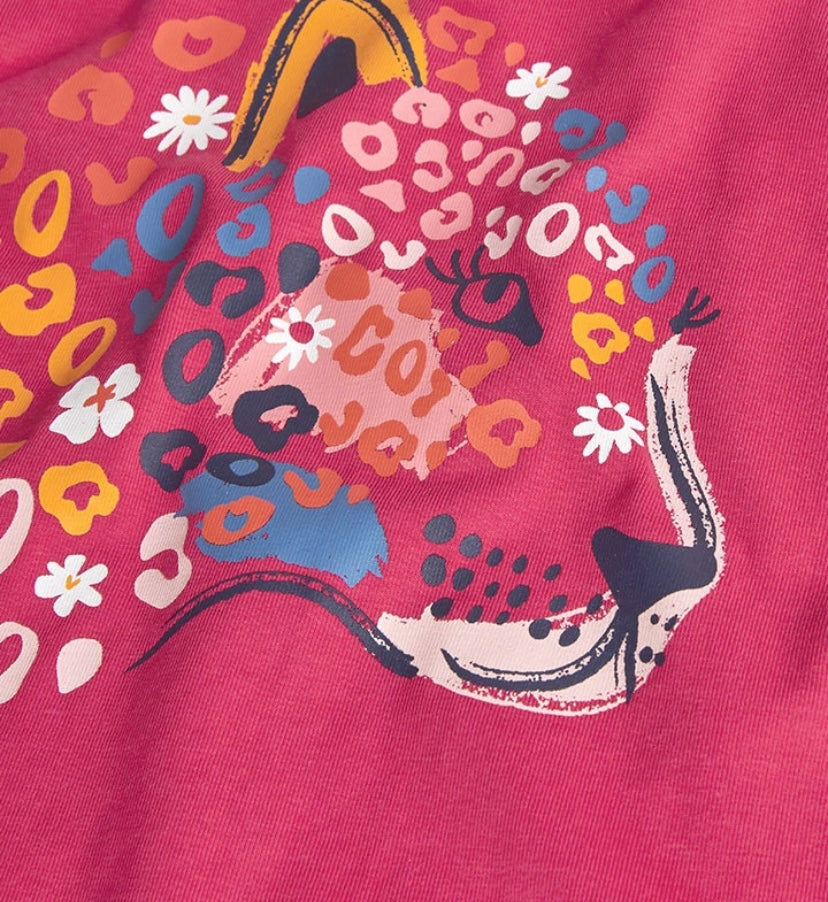 Camiseta de punto para niña en color fresa Boboli