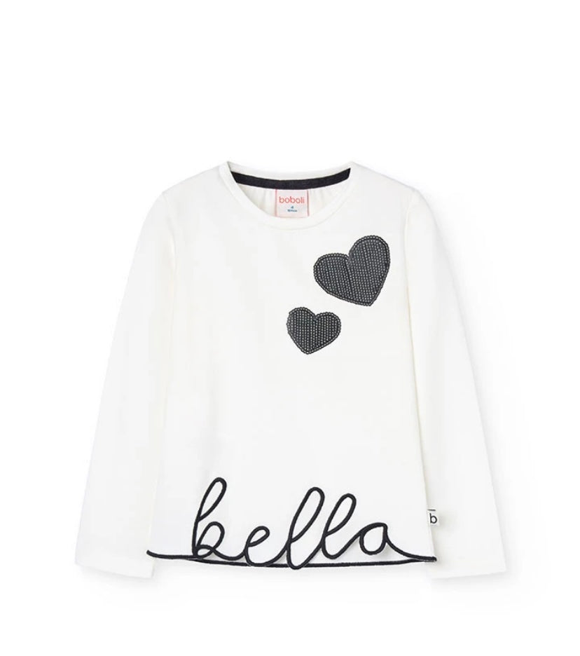 Camiseta de punto de niña en blanco Boboli