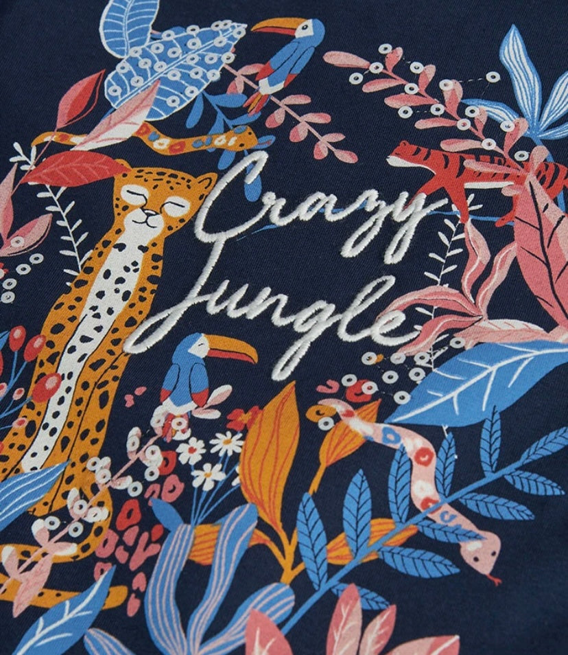 Camiseta de punto de niña en azul marino Boboli