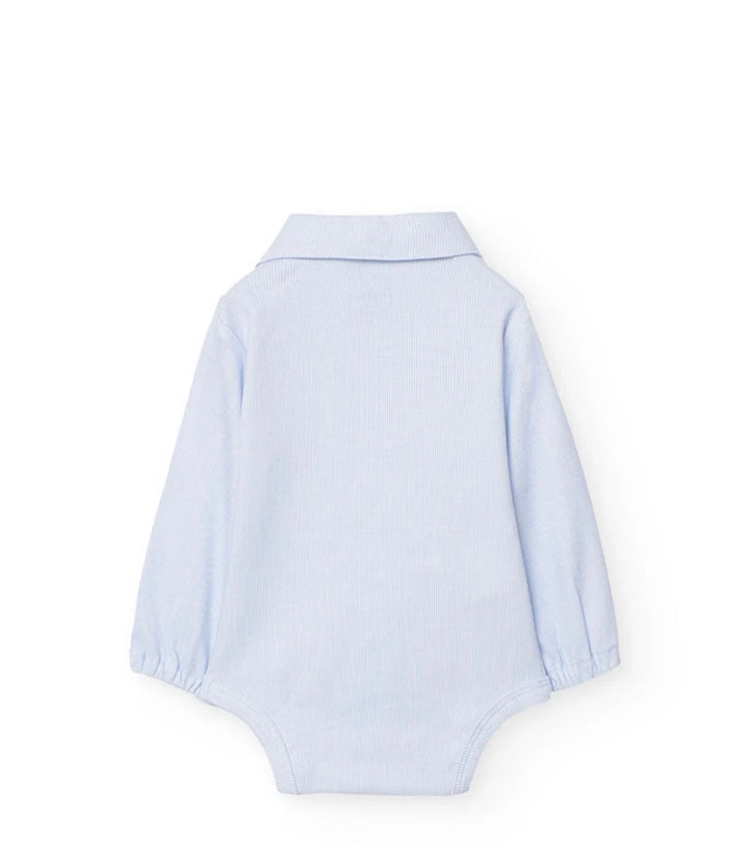 Conjunto de body con pantalón de algodón para bebé niño en azul Boboli