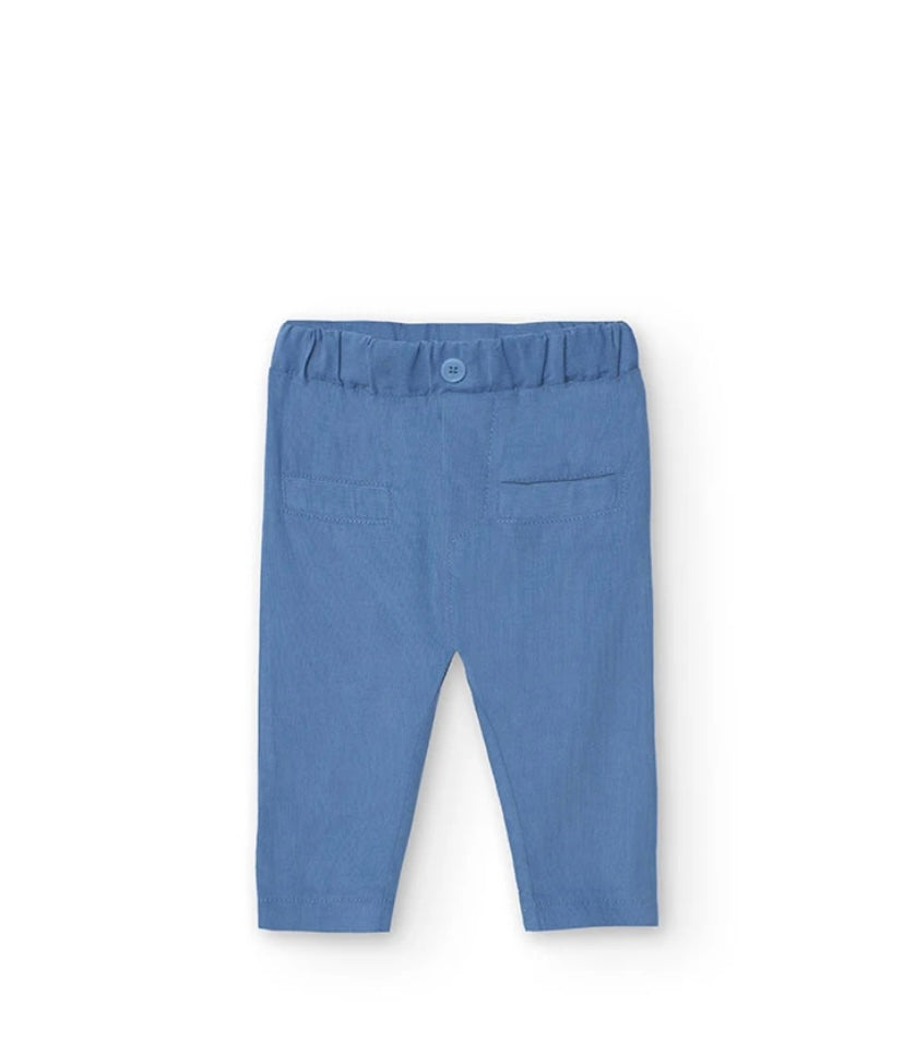 Conjunto de body con pantalón de algodón para bebé niño en azul Boboli