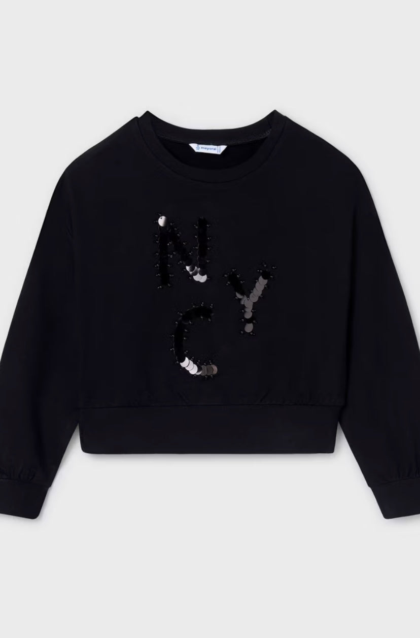 Sudadera apliques letras chica Mayoral