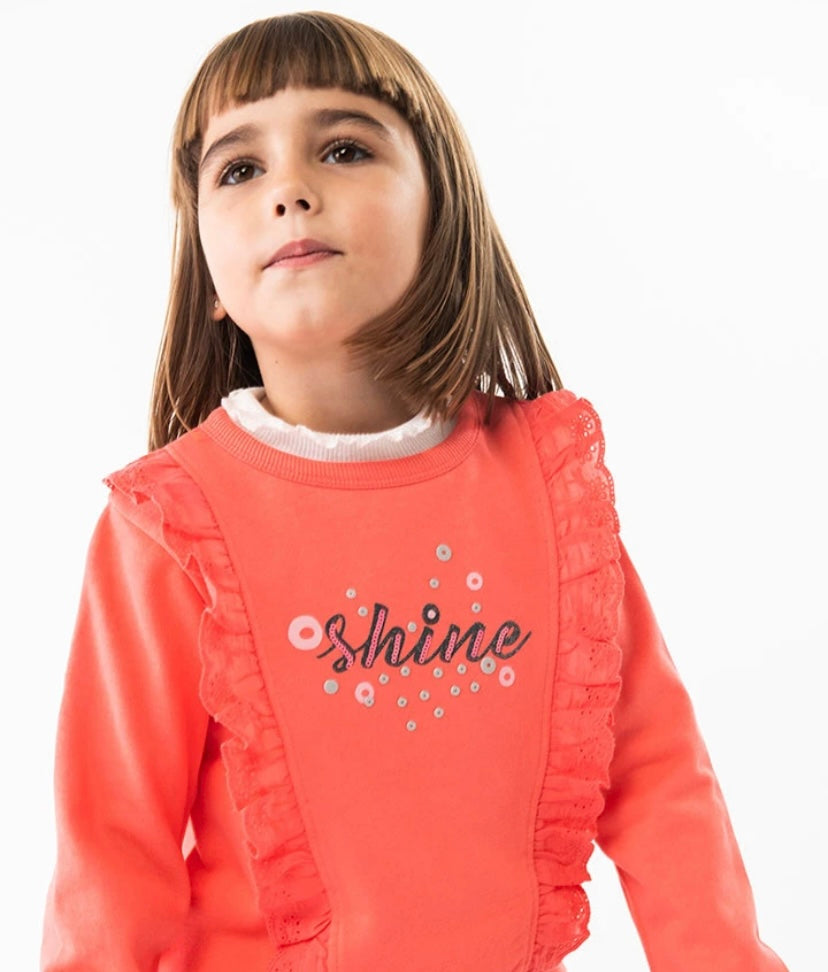 Sudadera de felpa para bebé niña en naranja Boboli