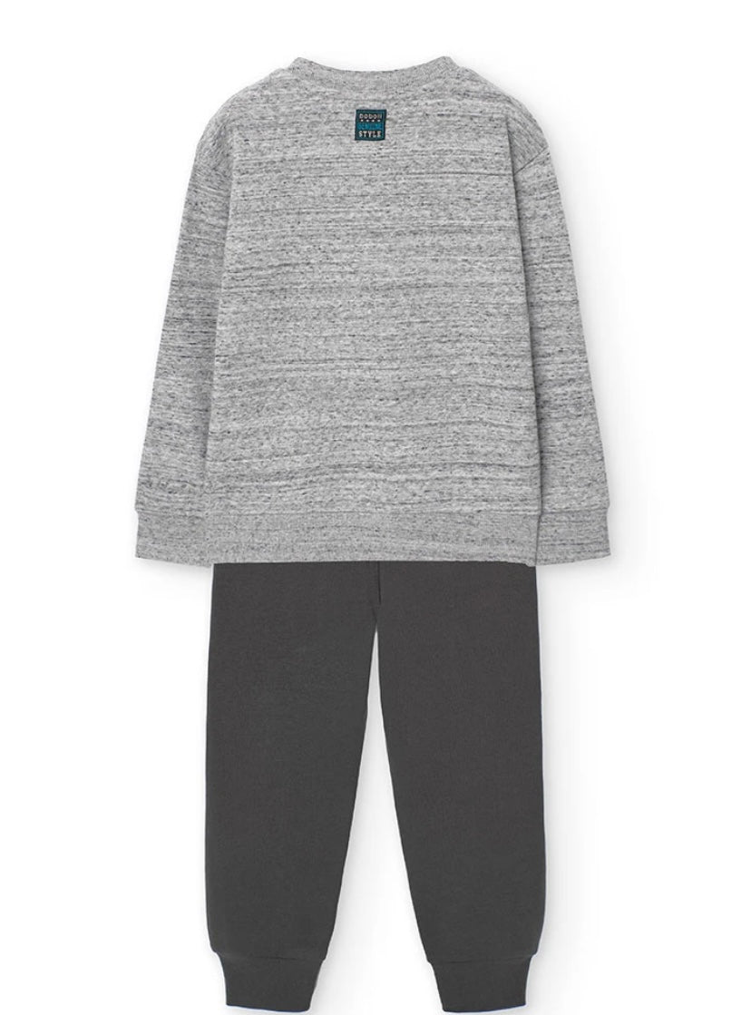 Conjunto de niño con estampado en gris Boboli