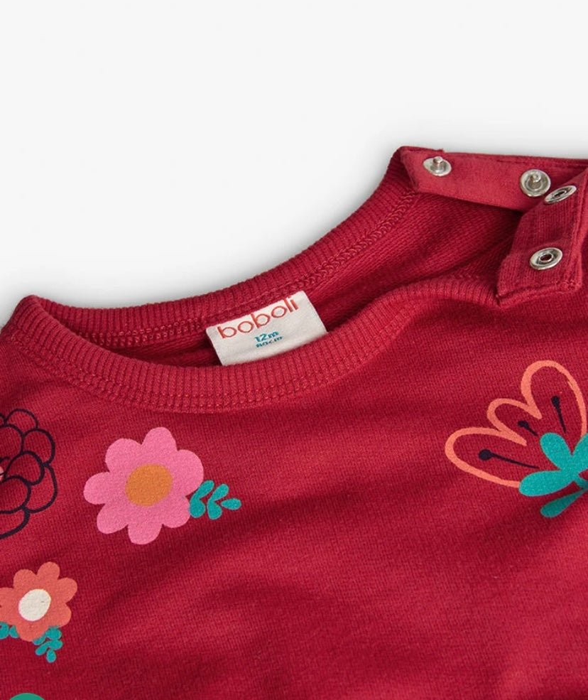 Sudadera de felpa para bebé niña en rojo Boboli