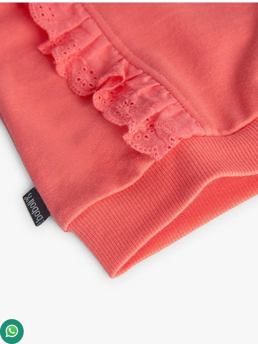 Sudadera de felpa para bebé niña en naranja Boboli