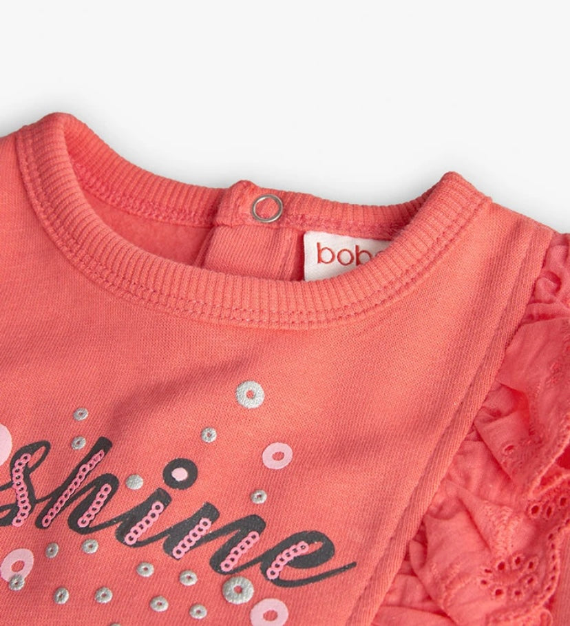 Sudadera de felpa para bebé niña en naranja Boboli