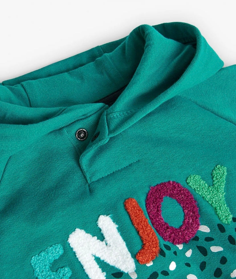 Sudadera de felpa para bebé niña en verde Boboli
