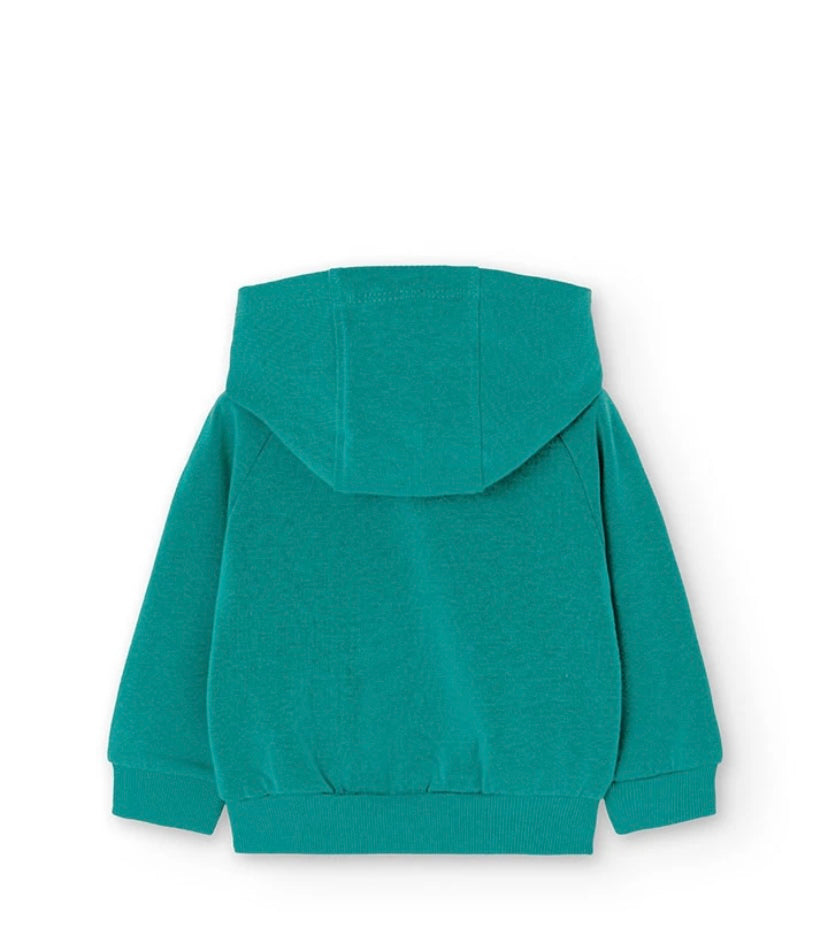 Sudadera de felpa para bebé niña en verde Boboli