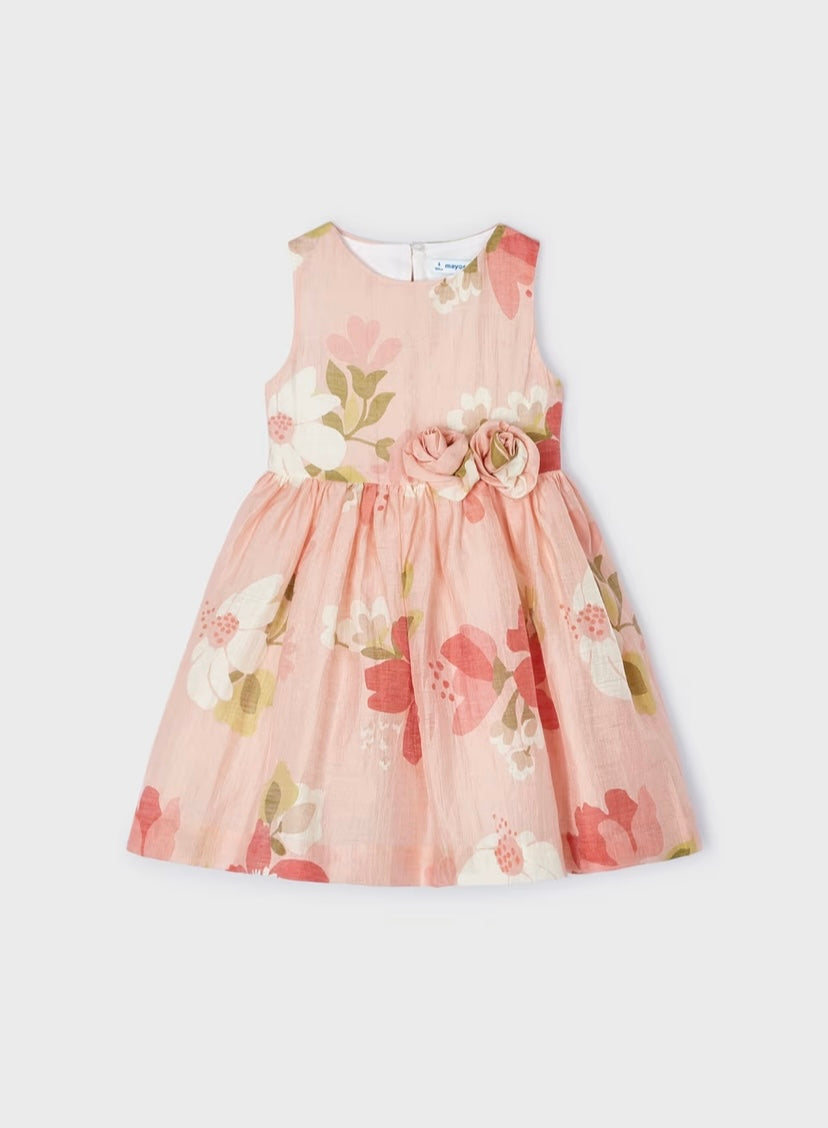 Vestido estampado abertura espalda niña Mayoral