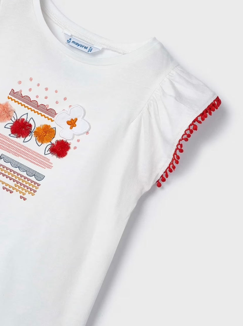 Camiseta apliques Better Cotton niña Mayoral