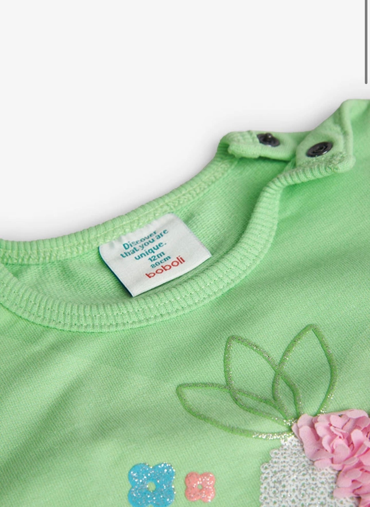 Sudadera de felpa de bebé niña en verde Boboli