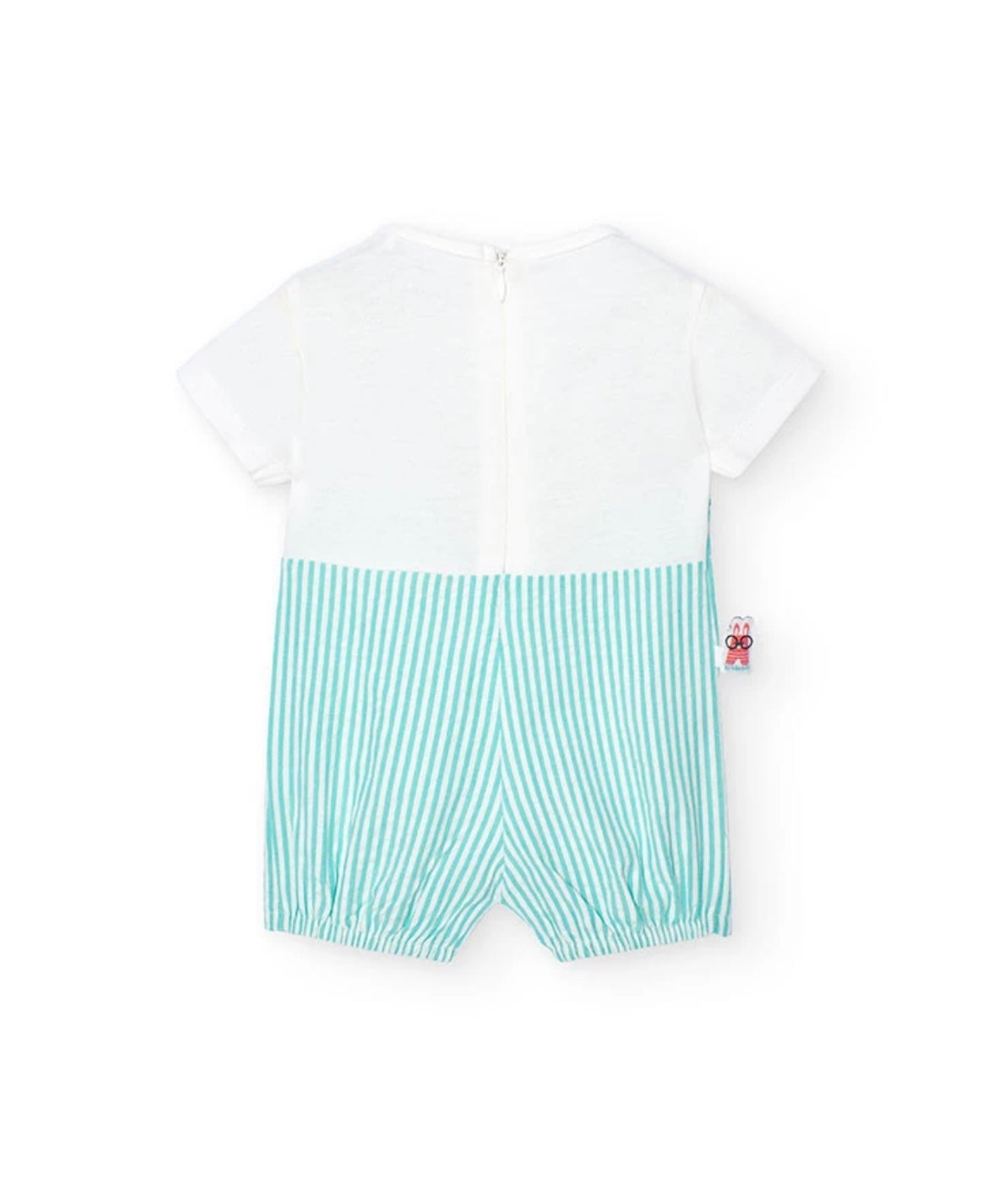 Pelele de punto combinado de bebé en blanco Boboli