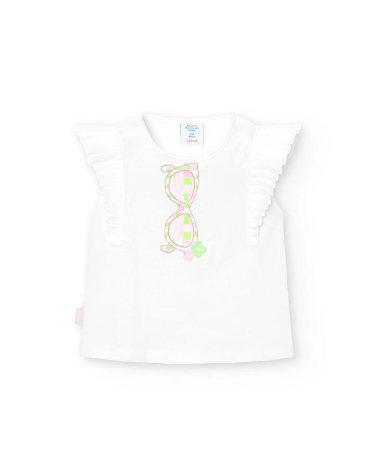 Camiseta de punto de bebé niña en blanco Boboli
