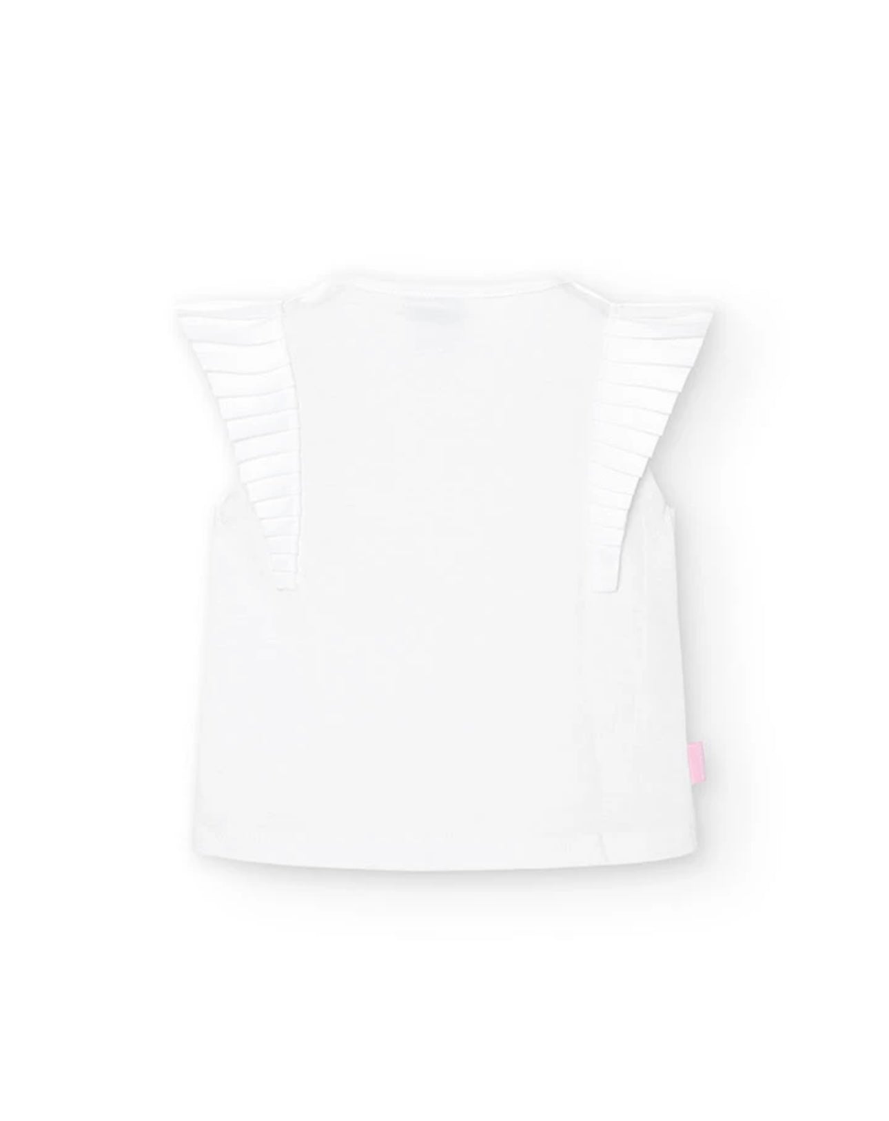 Camiseta de punto de bebé niña en blanco Boboli