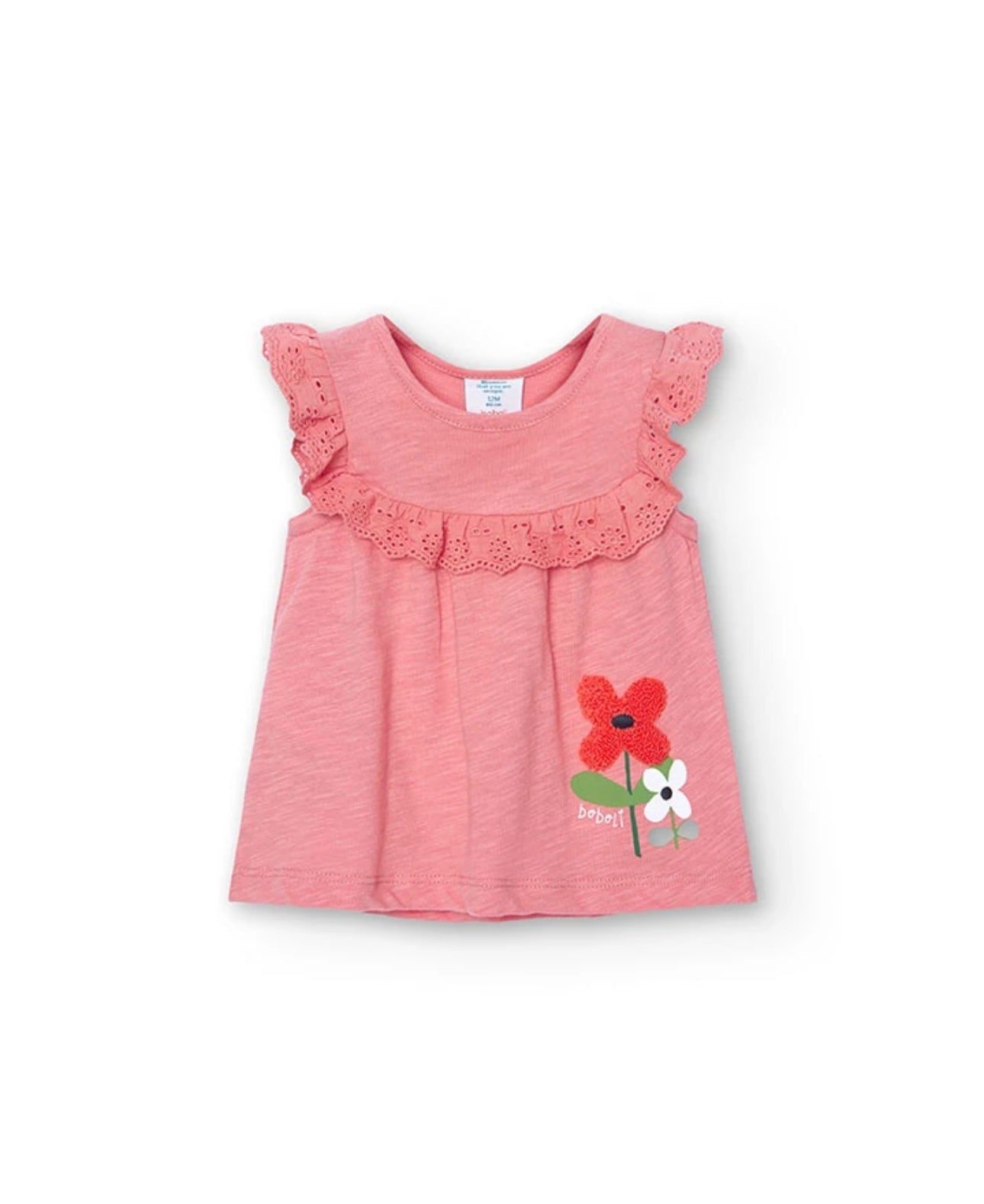 Camiseta de punto de bebé niña en color salmón Boboli