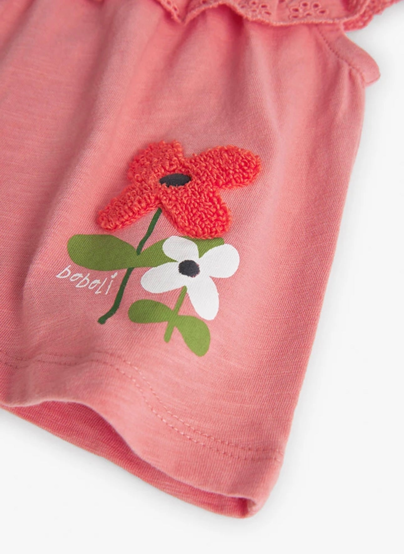 Camiseta de punto de bebé niña en color salmón Boboli