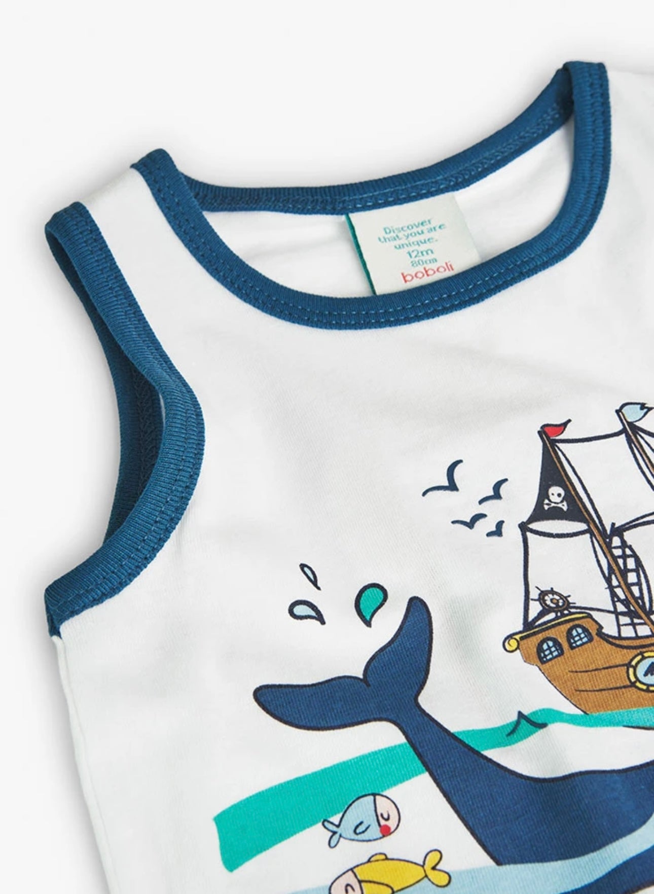 Camiseta de punto de tirantes de bebé niño en blanco Boboli