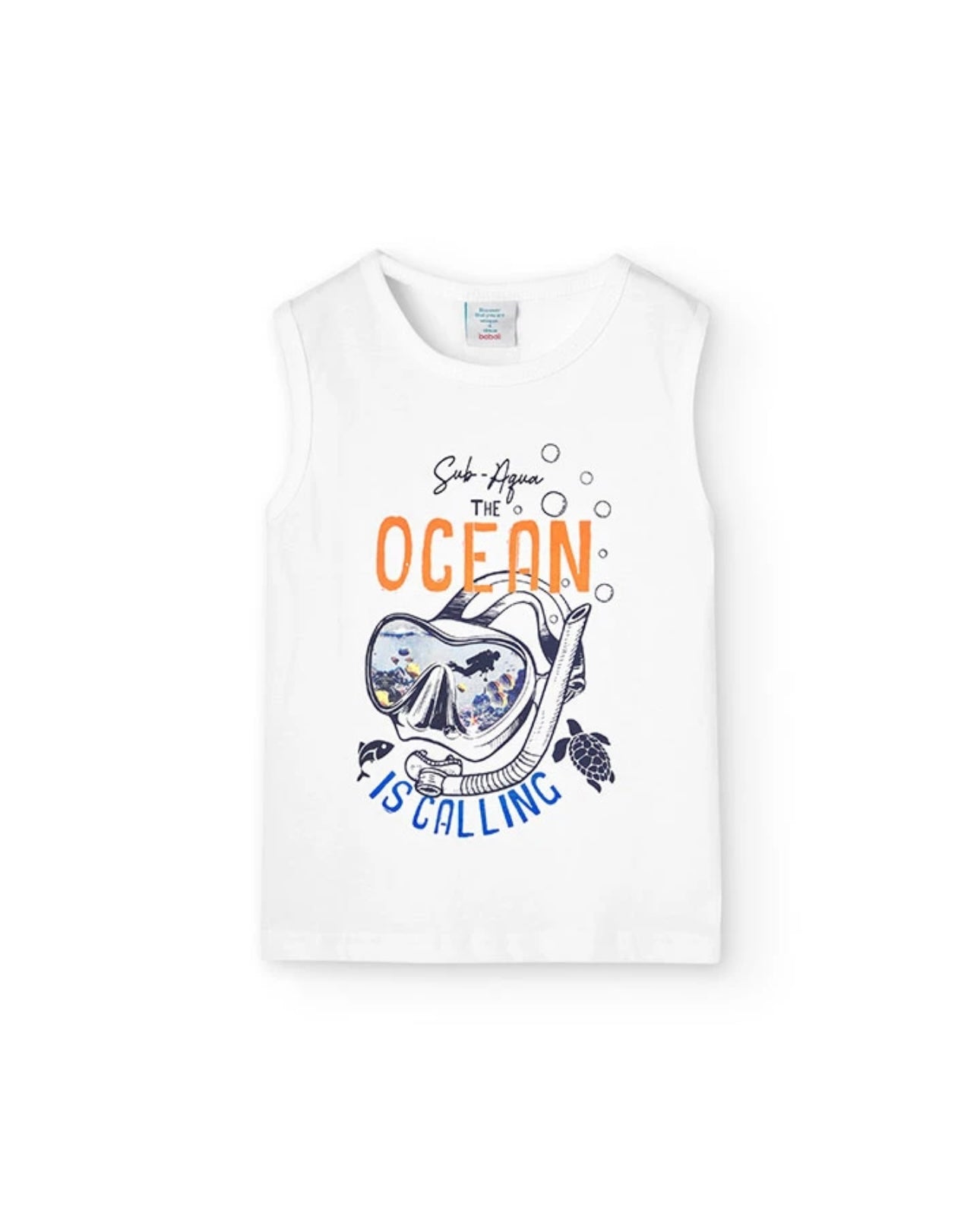 Camiseta de punto sin mangas de niño en color blanco Boboli