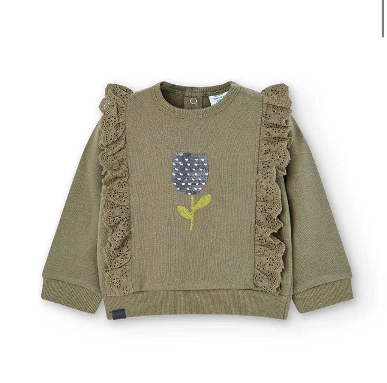 Sudadera felpa de bebé niña tulipan bordado Boboli