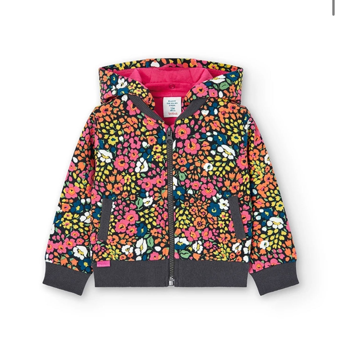 Chaqueta felpa estampada de bebé "flores" Boboli