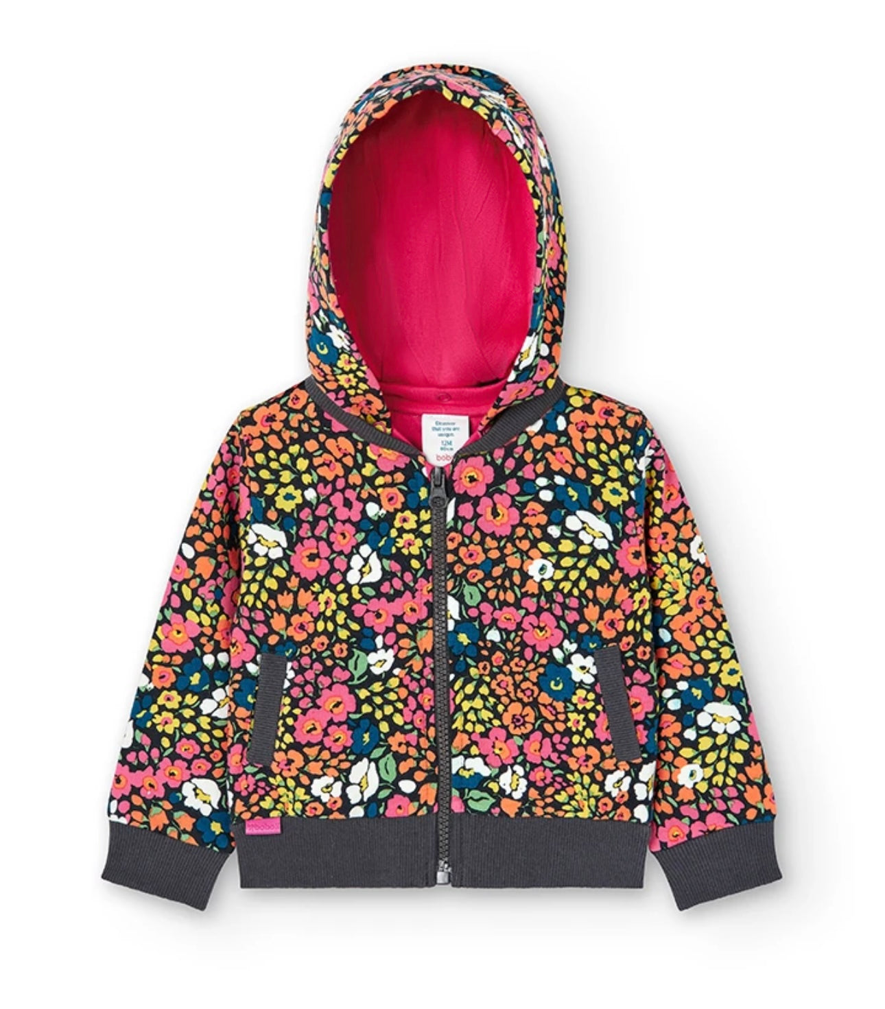 Chaqueta felpa estampada de bebé "flores" Boboli