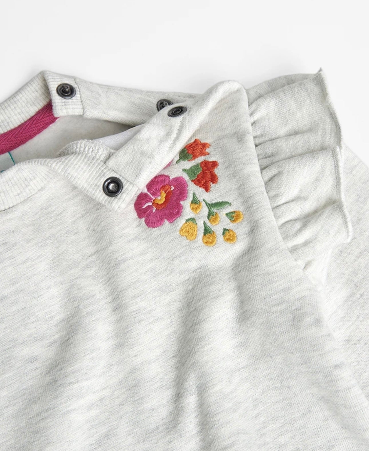 Sudadera felpa de bebé niña bordado flores Boboli