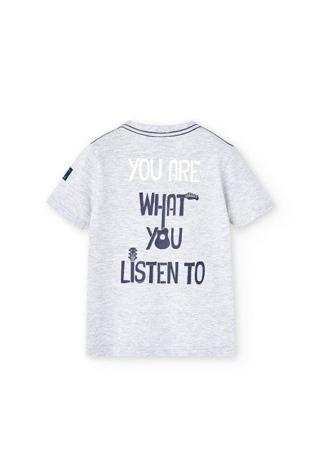 Camiseta de punto básica de niño en color gris vigoré Boboli