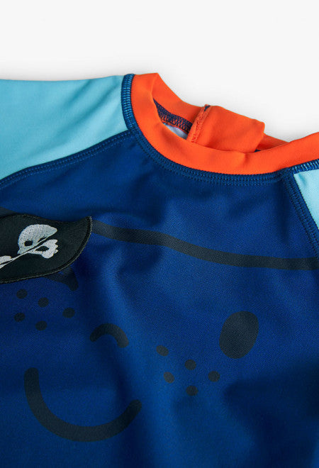 Camiseta de punto poliamida de bebé niño en azul Boboli