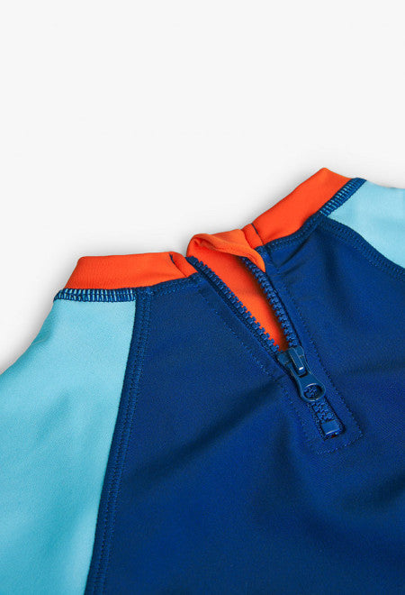Camiseta de punto poliamida de bebé niño en azul Boboli